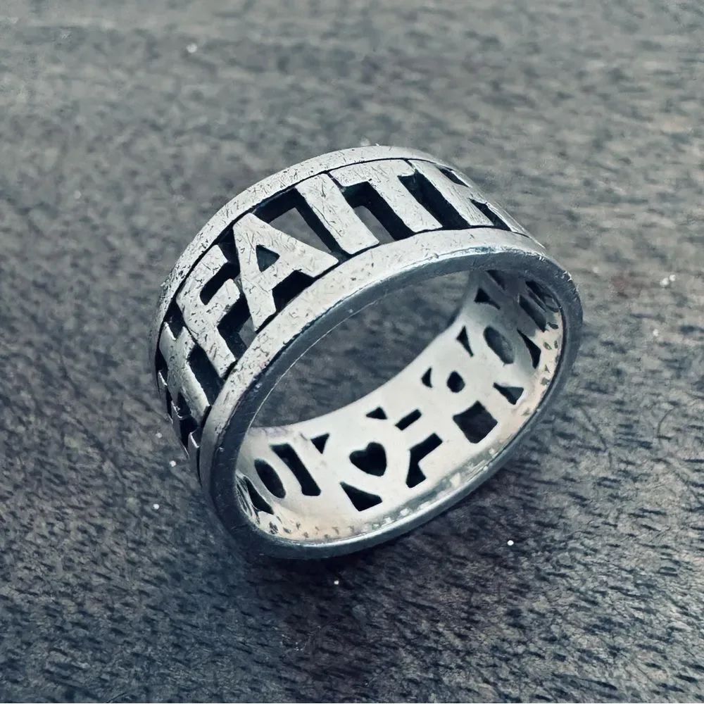 James Avery Faith Hope Love Retired 925 Sterling Silver Ring